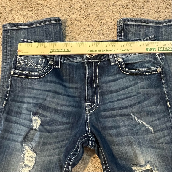 Miss Me Boyfriend Capri Distressed Jeans Size 31 Waist - Picture 15 of 16